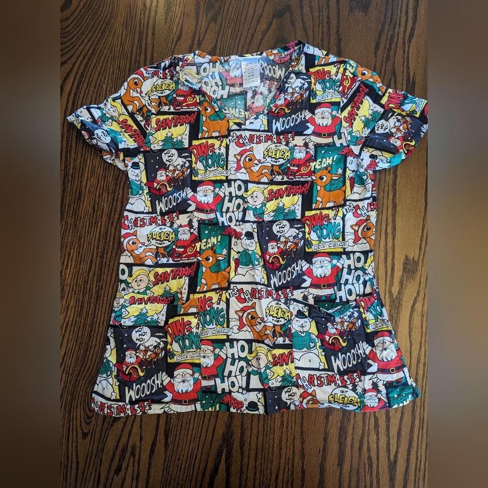 Christmas scrub top